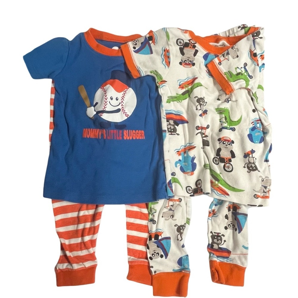 2T Carter's & Children's Place Lot Toddler Boy Pajamas 2 Sets Short Sleeve Pants